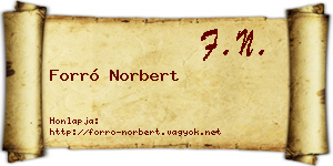 Forró Norbert névjegykártya