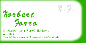 norbert forro business card